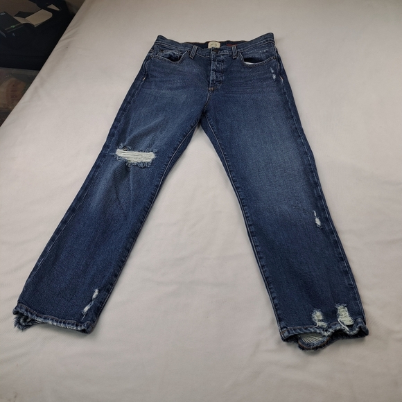 AO.LA by Alice + Olivia Women's High Rise Distressed Straight Jeans Size 30 - Picture 10 of 13